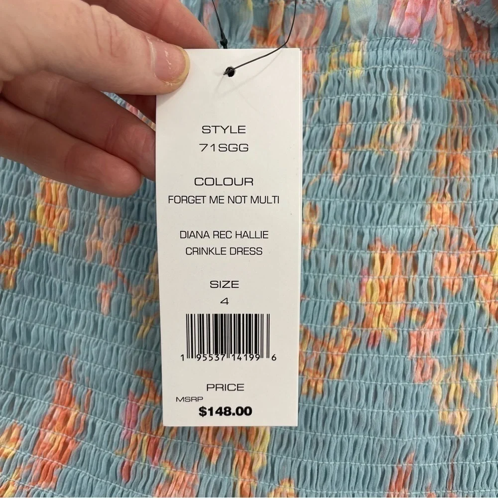 NWT FRENCH CONNECTION Women's Diana Off-The-Shoulder Midi Dress Blue Floral 4 - Picture 4 of 11